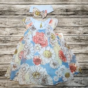 Baby starters blue floral dress
